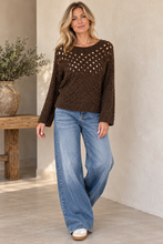 Load image into Gallery viewer, 1.            Open Soft Knit Batwing Jumper-Chocolate
