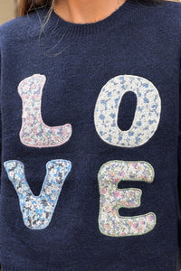 1.  Soft Knit LOVE Jumper-Navy