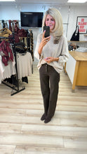 Load image into Gallery viewer, 1.            Soft Knit Striped Sleeve Jumper-Latte

