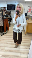Load image into Gallery viewer, 1.            Leopard Back Hoodie-White
