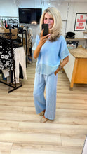 Load image into Gallery viewer, 1.        Crochet Panel Top-Baby Blue
