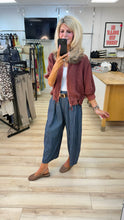 Load image into Gallery viewer, 1.                  Linen Bomber Jacket-Aubergine
