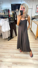 Load image into Gallery viewer, 1.    Gold Trim Wide Leg Jumpsuit-Chocolate
