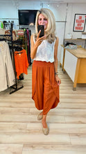Load image into Gallery viewer, 1.             Shirred Waist Cross Over Leg Trousers-Rust
