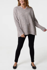 1.               Lace Trim Jumper-Mink/White