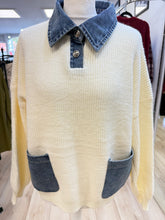 Load image into Gallery viewer, 1.               Denim Pocket Knit-Cream
