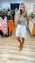 Load image into Gallery viewer, 1.  Broderie Anglaise Shirred Waist Shorts-White

