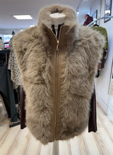 Load image into Gallery viewer, 1.                       Luxe Faux Fur Gilet-Taupe
