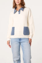 Load image into Gallery viewer, 1.               Denim Pocket Knit-Cream

