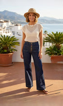 Load image into Gallery viewer, 1.    Coloured Button Front Stretch Jeans
