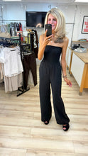 Load image into Gallery viewer, 1.Shirred Bodice Bandeau Jumpsuit-Black
