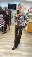 Load image into Gallery viewer, 1.             Animal Knit Cardigan-Chocolate/Latte
