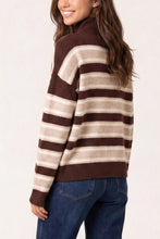 Load image into Gallery viewer, 1.                  Super Soft Knit Striped Jumper-Chocolate
