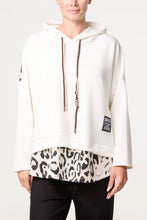 Load image into Gallery viewer, 1.            Leopard Back Hoodie-White
