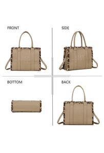 1.    The Tote Bag-Beige/Leopard Trim