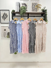 Load image into Gallery viewer, 1.             Striped Smock Dress-Baby Blue/White
