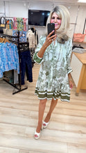 Load image into Gallery viewer, 1. Tropics Smock Dress-White/Khaki
