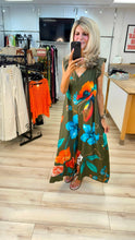 Load image into Gallery viewer, 1.                       Floral Wide Leg Jumpsuit-Khaki/Multi

