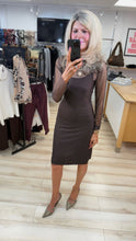 Load image into Gallery viewer, 1.              Mesh Sheer Dress-Brown
