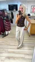 Load image into Gallery viewer, 1.           Zip Front Knit Drummer Boy Waistcoat-Chocolate
