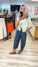 Load image into Gallery viewer, 1.                  Crochet Hem Appliqué Cotton Jacket-Lemon
