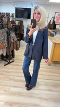 Load image into Gallery viewer, 1.                         Pinstripe Jersey Blazer-Navy
