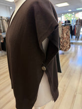 Load image into Gallery viewer, 1.                   Side Button Soft Knit Tabard-Chocolate
