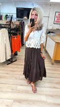 Load image into Gallery viewer, 1.                     Jersey Waistband Cotton Maxi Skirt-Chocolate
