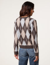 Load image into Gallery viewer, 1.Argyle Knit Cardigan-Chocolate
