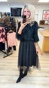 1.             Tinsel Yarn Sparkle Top-Black
