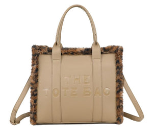1.    The Tote Bag-Beige/Leopard Trim