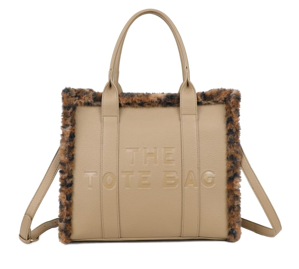 1.    The Tote Bag-Beige/Leopard Trim