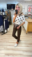 Load image into Gallery viewer, 1.          Belted Stretch Trousers-Chocolate
