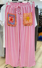Load image into Gallery viewer, 1.                      Pink &amp; White Striped Pocket Trousers
