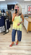 Load image into Gallery viewer, 1.              Tiered Silk Camisole-Lemon
