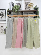 Load image into Gallery viewer, 1.Striped Wide Leg Trousers-Khaki/Ecru
