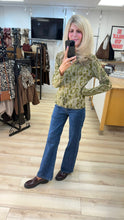 Load image into Gallery viewer, 1.                       Flocked Leopard Top-Olive
