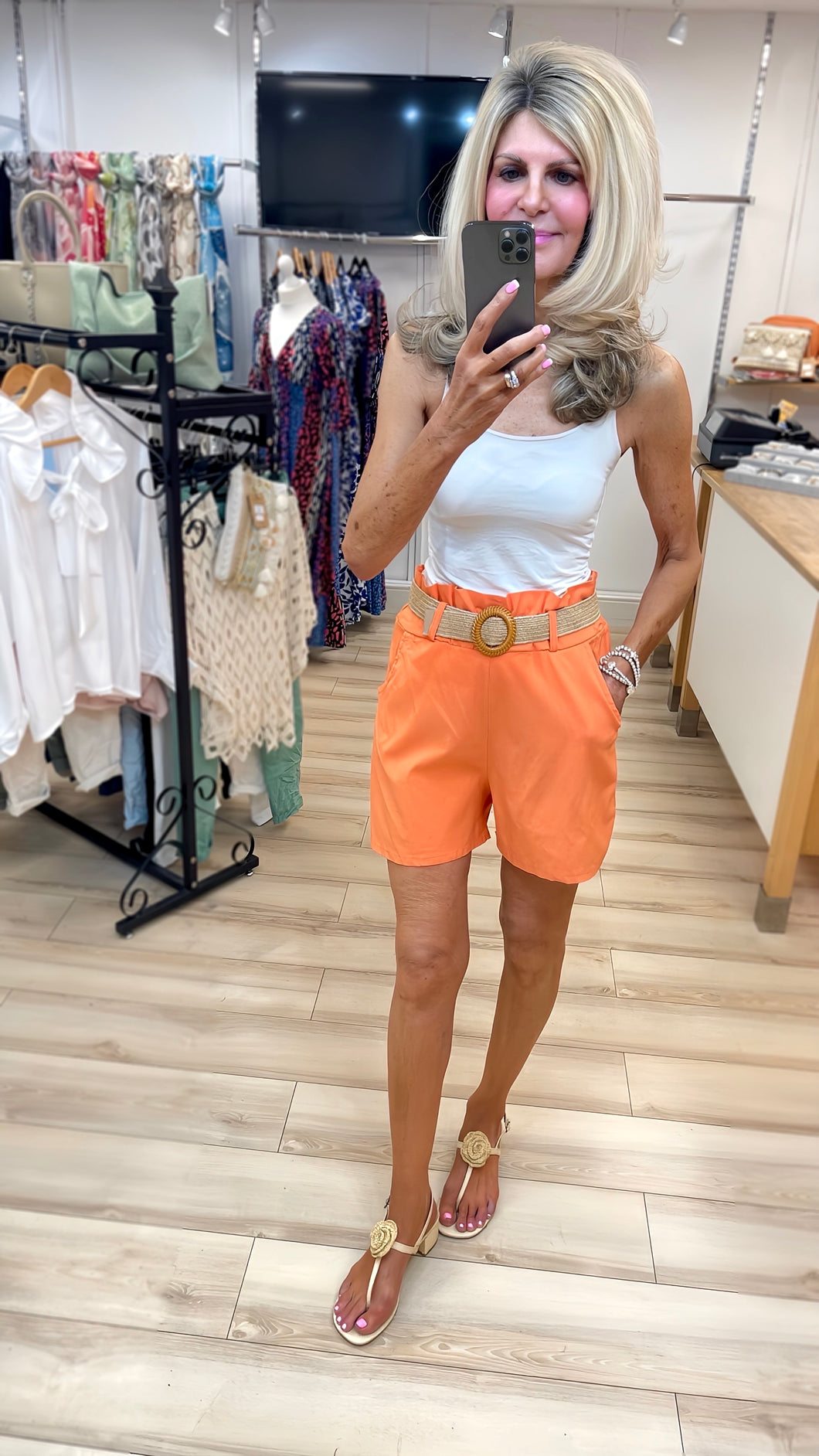 1. Paper Bag Magic Shorts-Orange