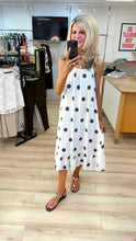 Load image into Gallery viewer, 1. Frill Hem Cami Dress-White/Brown Polka Dots
