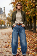 Load image into Gallery viewer, 1.                    Barrel Leg Stretch Denim Jeans
