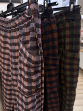 Load image into Gallery viewer, 1.                         Check Tulip Hem Trousers-Chocolate/Pink
