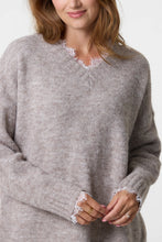 Load image into Gallery viewer, 1.               Lace Trim Jumper-Mink/White
