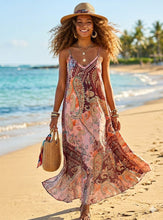 Load image into Gallery viewer, 1.                        Paisley Satin Maxi-Pink Multi
