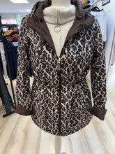 Load image into Gallery viewer, 1.                           Reversible White Leopard Rain Jacket-Chocolate
