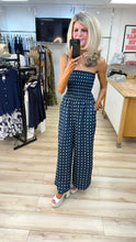 Load image into Gallery viewer, 1.     Polka Bandeau Jumpsuit-Navy/White
