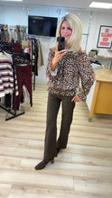 Load image into Gallery viewer, 1.                            Bambi Print Chiffon Blouse-Chocolate
