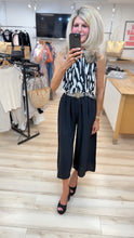 Load image into Gallery viewer, 1.   Silky Tie Back Top-Black/Ecru
