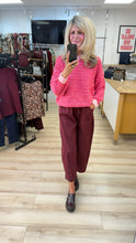 Load image into Gallery viewer, 1.                 Barrel Leg Magic Pants-Wine
