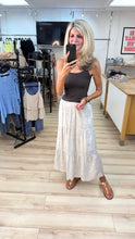 Load image into Gallery viewer, 1.        Tiered Broderie Maxi Skirt-Beige
