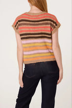 Load image into Gallery viewer, 1.    Striped Tank Cardigan-Orange/Multi
